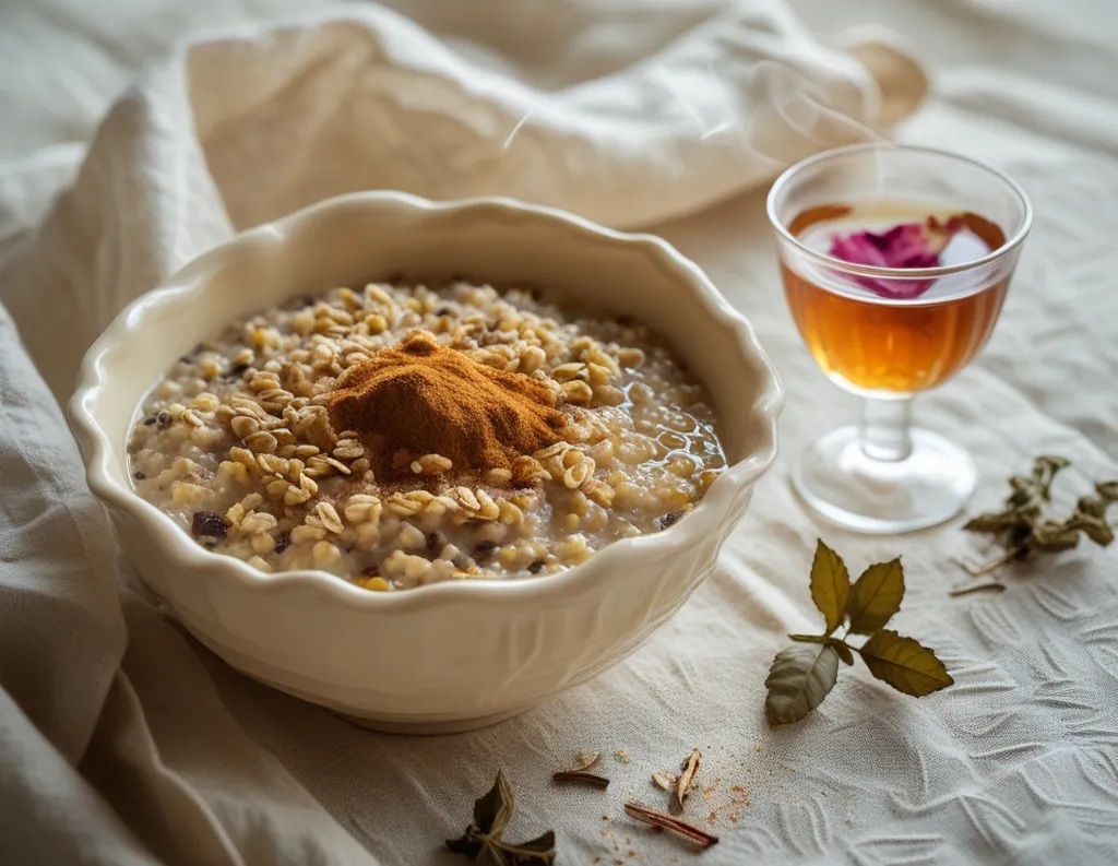 Sattvic mixed grain porridge with cinnamon spice
