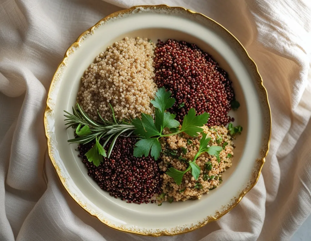  Quinoa, buckwheat, and amaranth platter for sattvic meals