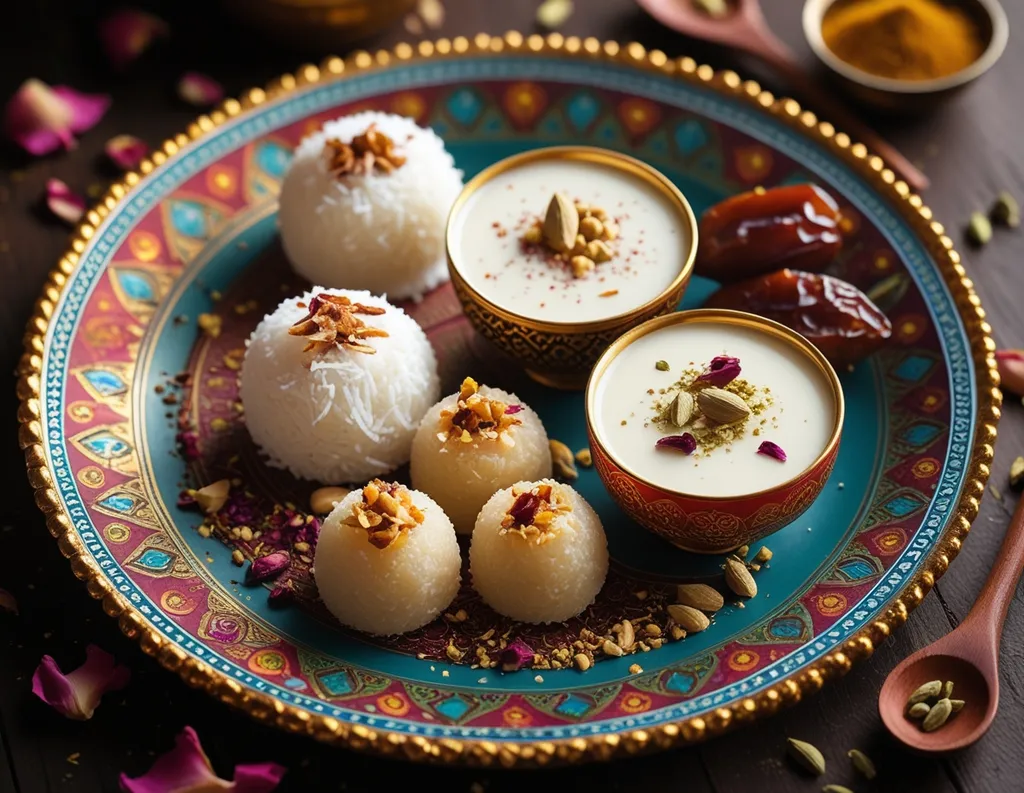 Sattvic sweets with jaggery, coconut ladoos, and date treats  
