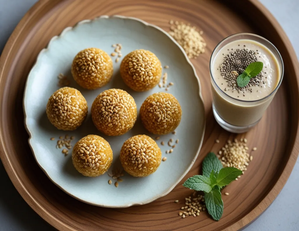 Sesame laddus and flax smoothie – sattvic snacks