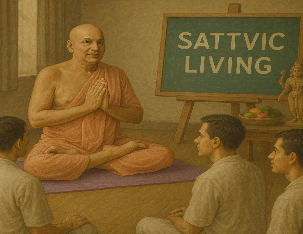 Swami Sivananda teaching sattvic yoga and balanced life