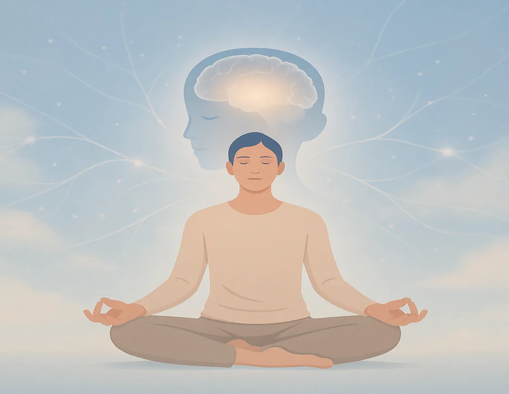 Brain network calming with reduced activity in the Default Mode Network during meditation.