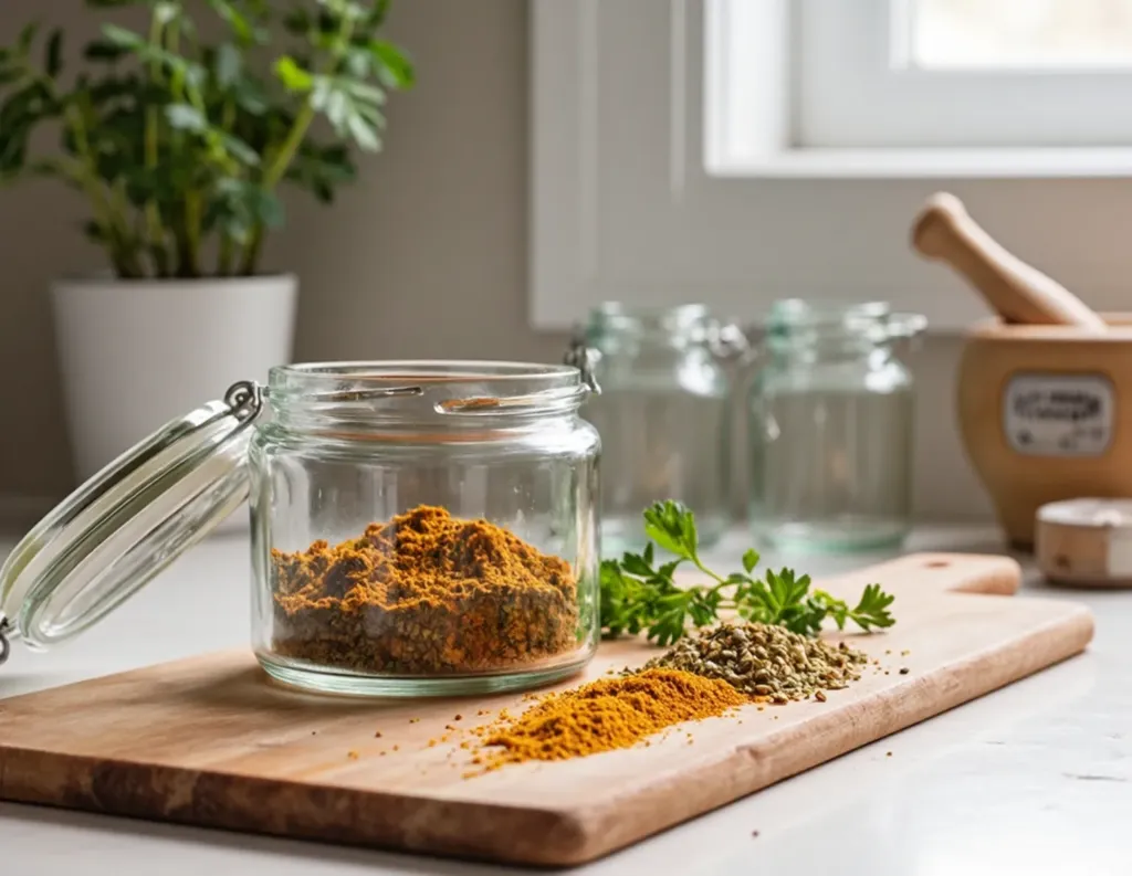 Ayurvedic sattvic spices like turmeric, coriander, fennel, and cumin
