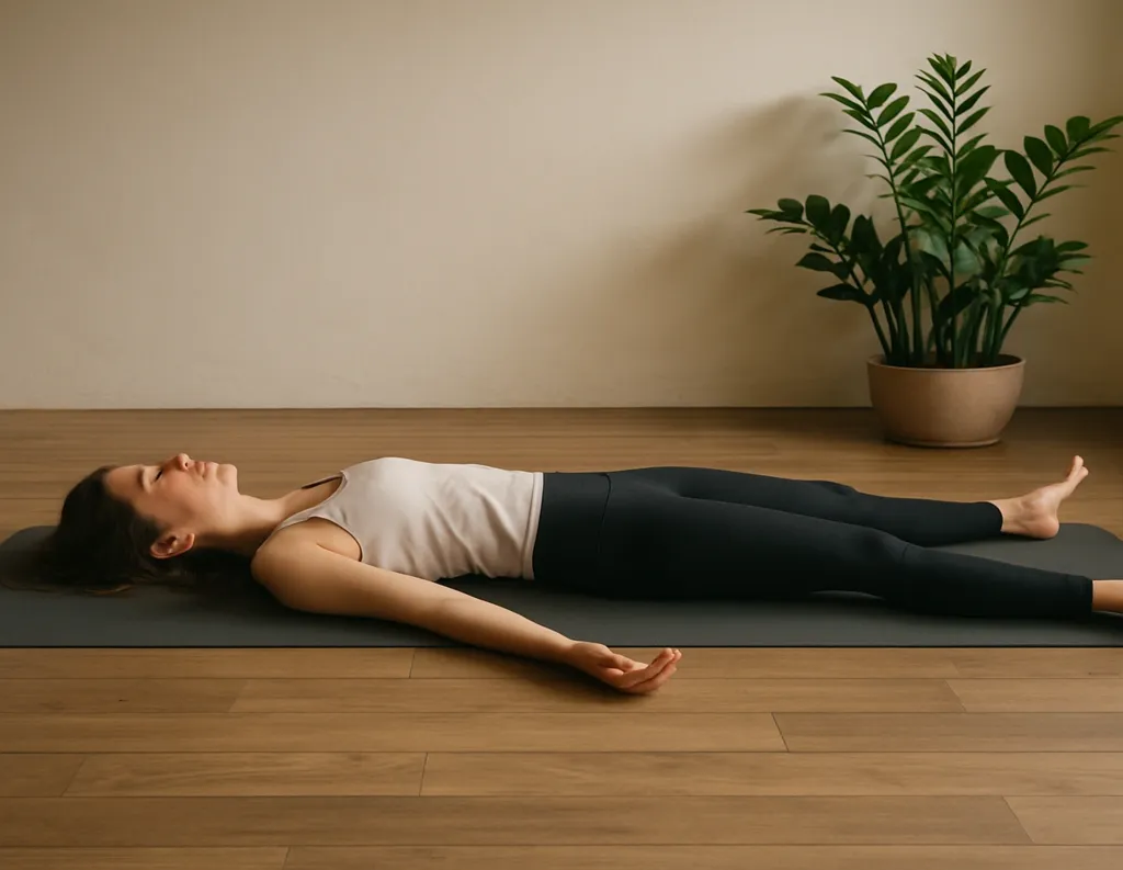 Corpse pose at end of yoga