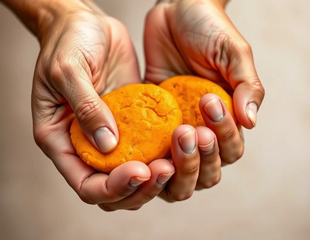 Hands shaping tikkis from dough	