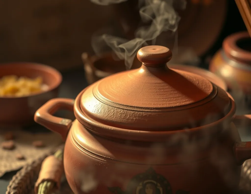  Khichdi slow simmering in clay pot