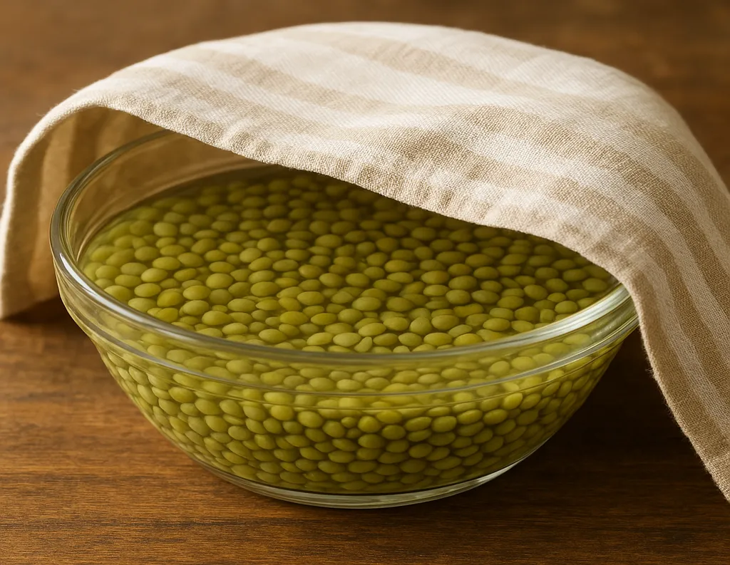 Lentils soaking in water overnight