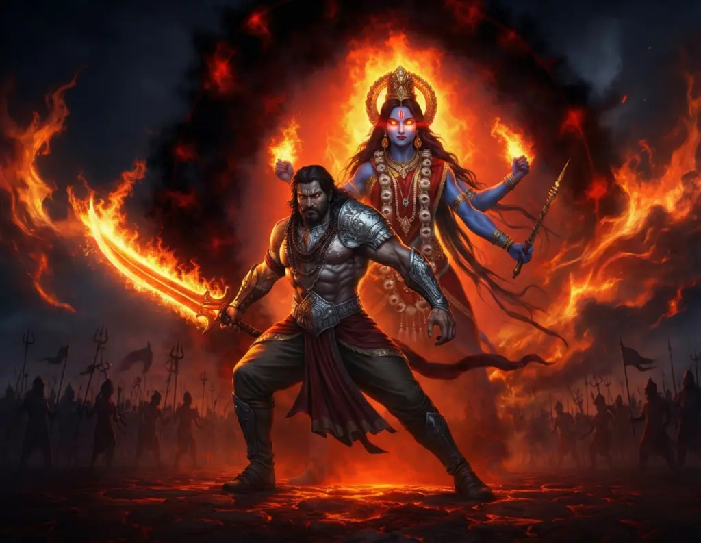 Virabhadra destroying Daksha Yagna after Sati sacrifice