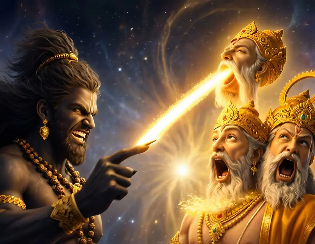 Kala Bhairava cutting Brahma’s fifth head