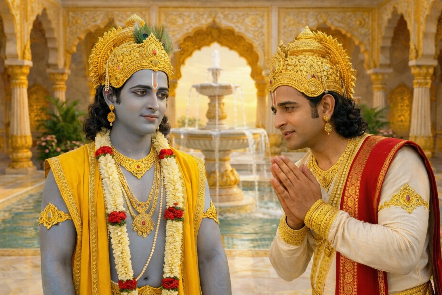 Krishna explaining Vijaya Ekadashi to Yudhishthira
