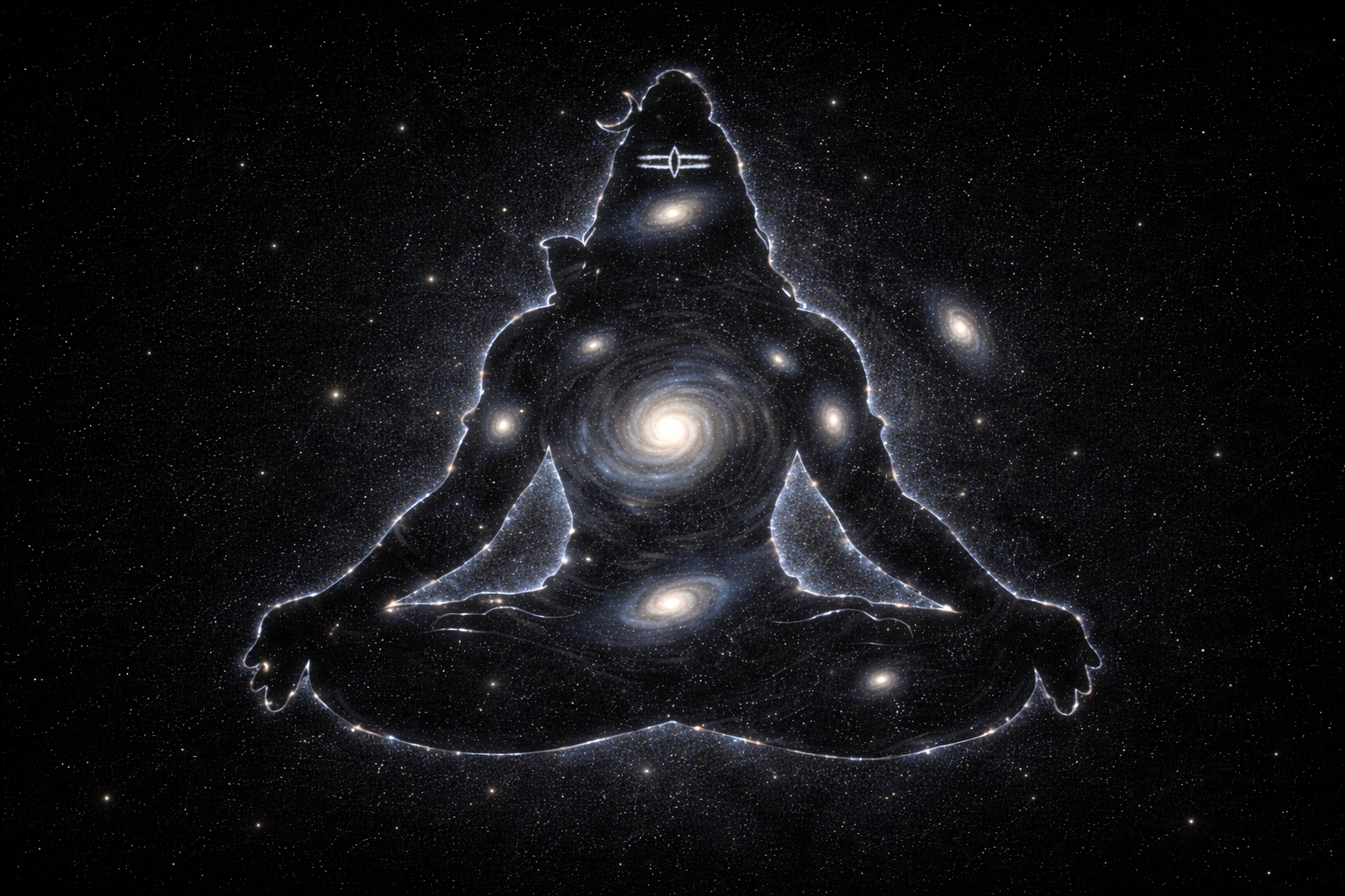Cosmic Shiva representing Nirvana Shatkam consciousness