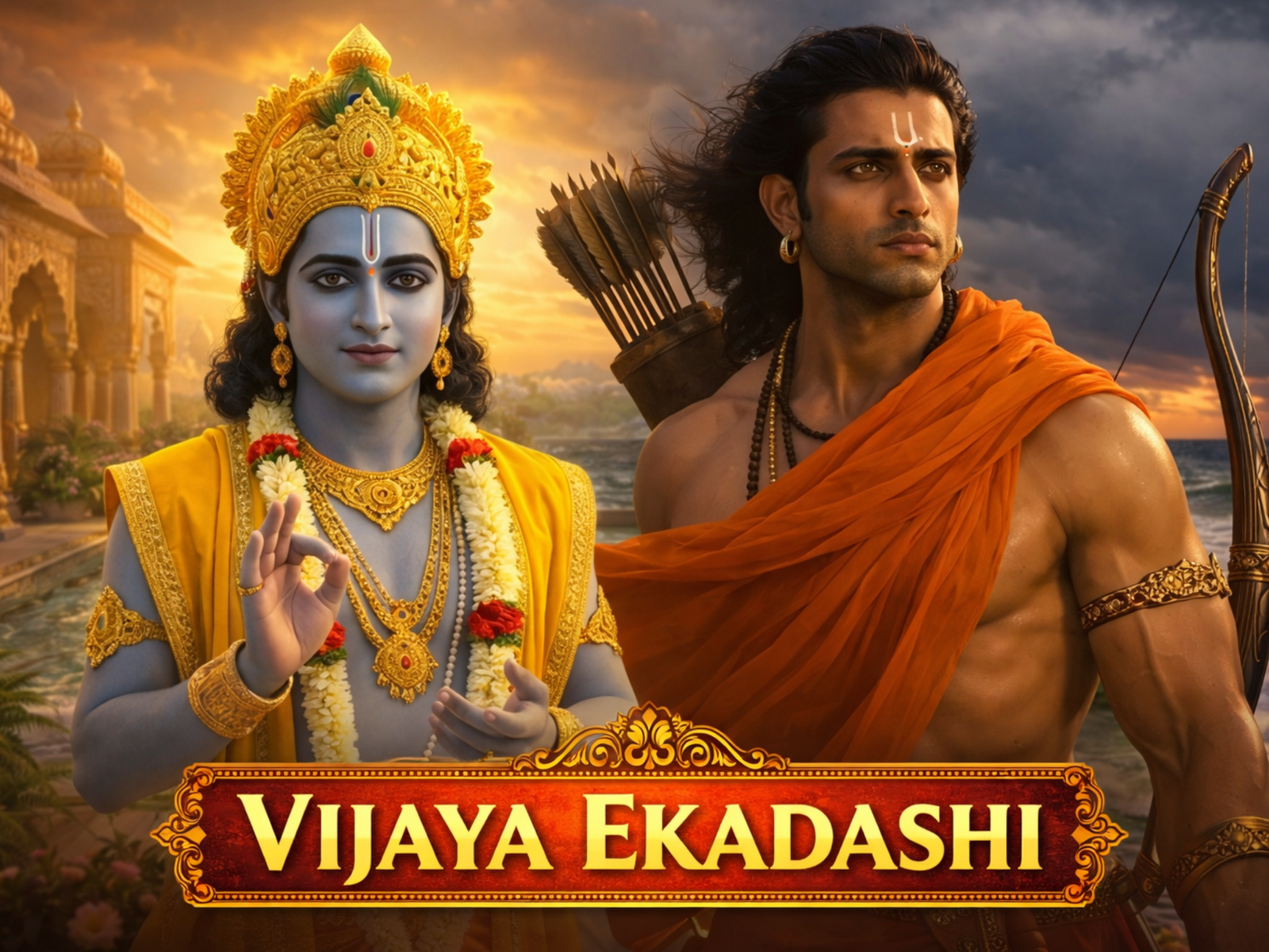 Lord Krishna narrating Vijaya Ekadashi vrat katha and its power of victory